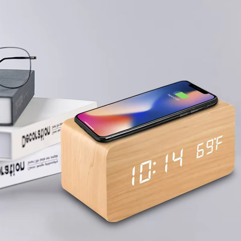 Wooden Alarm Clock Phone Charger 1 Wooden Alarm Clock Phone Charger