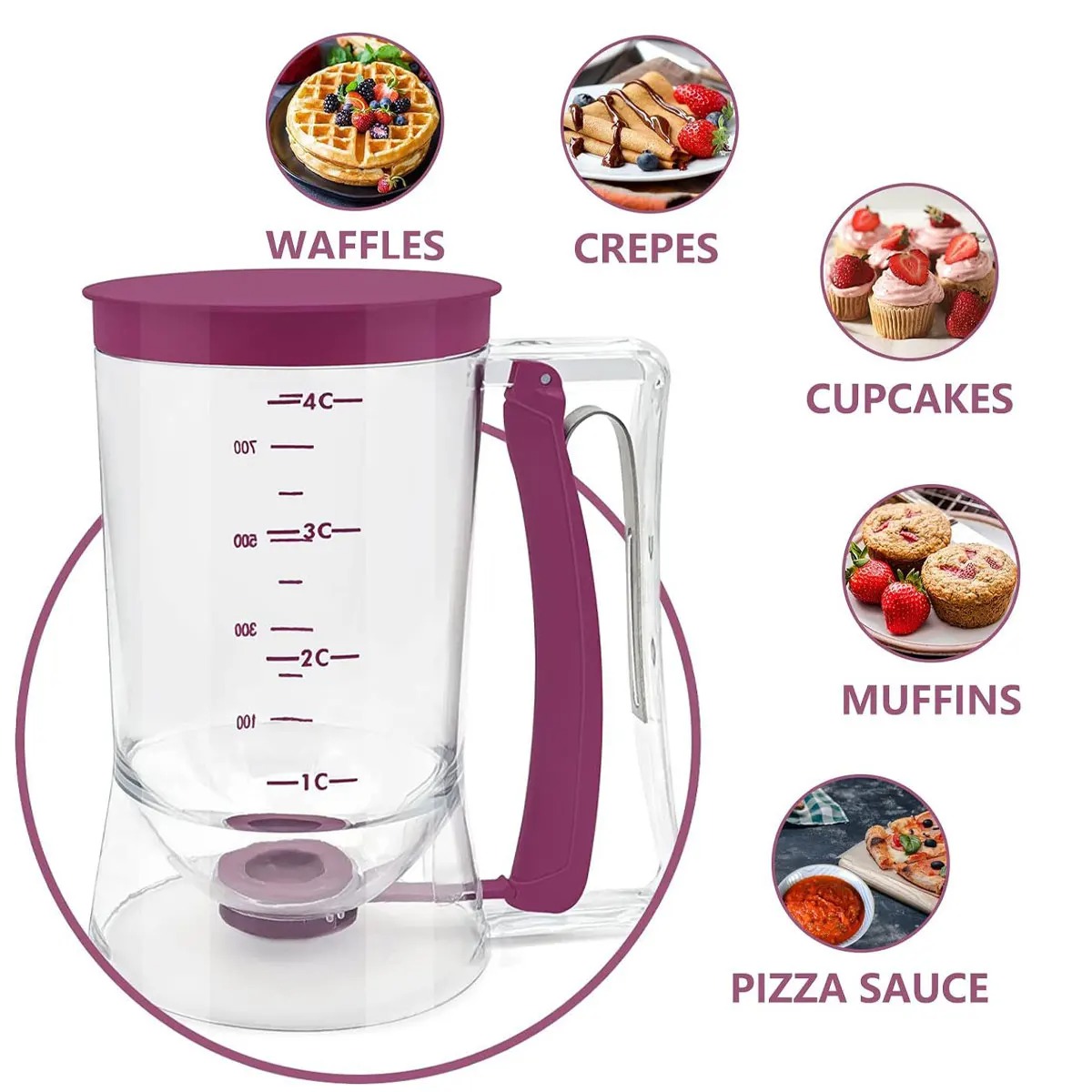 Pancake Batter Dispenser 900ml 4 Pancake Batter Dispenser 900ml - Image 4