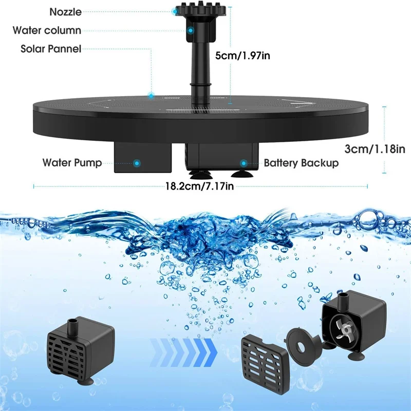 Solar-Powered Floating Water Fountain Pump 2 Solar-Powered Floating Water Fountain Pump - Image 2