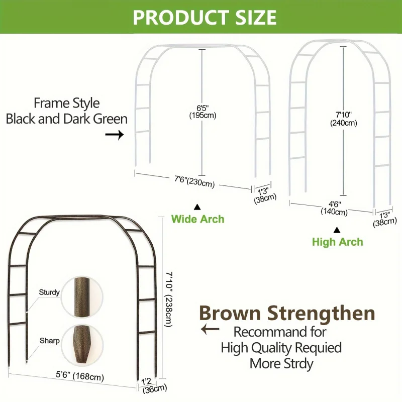 100 Inch Metal Garden Arch 3 100 Inch Metal Garden Arch - Image 3