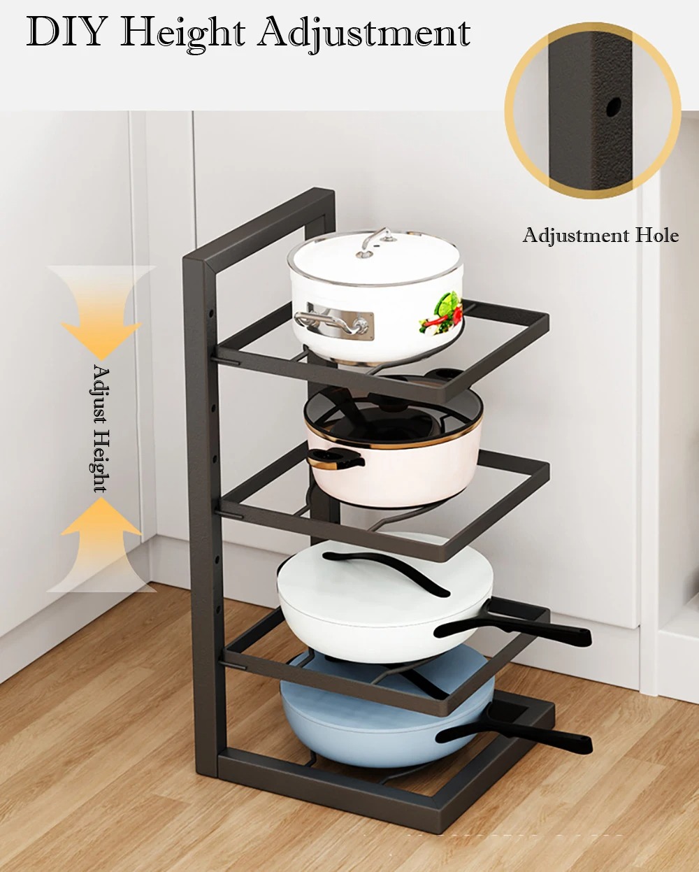 Adjustable Pot Rack Organizer 2 Adjustable Pot Rack Organizer - Image 2