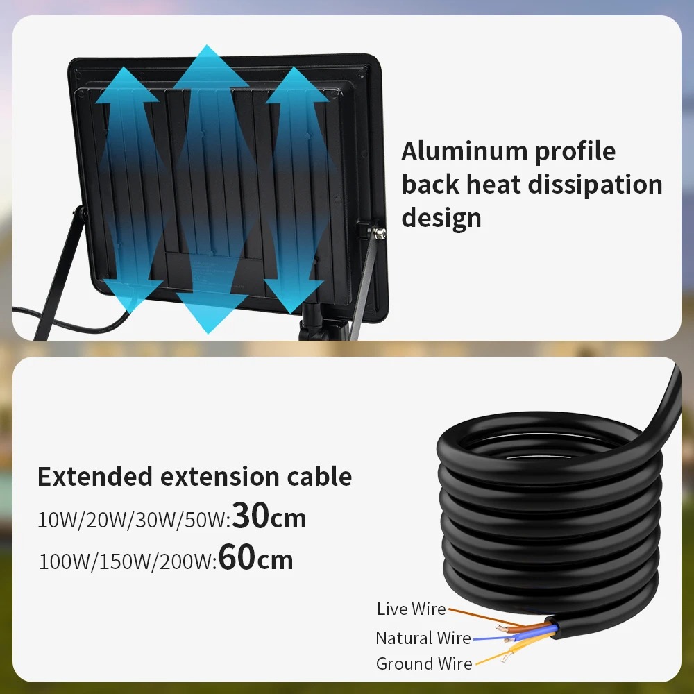 200W LED Floodlight with PIR Motion Sensor 6 200W LED Floodlight with PIR Motion Sensor - Image 6