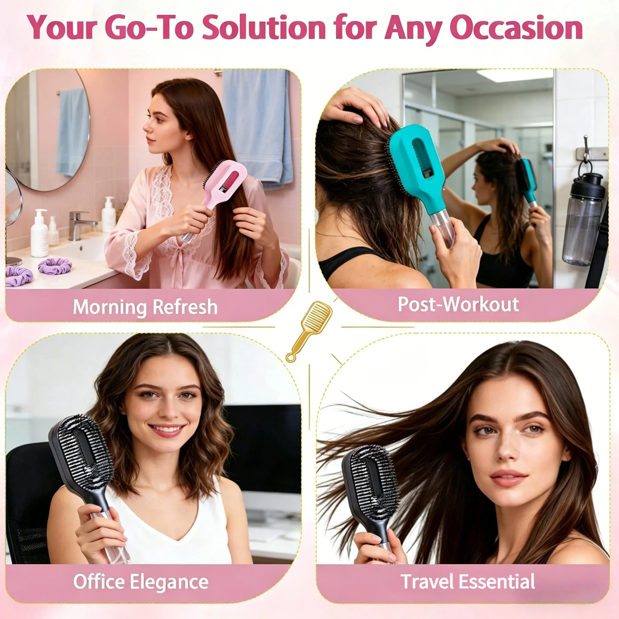 Spray Massage Comb – 2-in-1 Water Mist Hair Brush for Detangling & Scalp Care 4 Spray Massage Comb – 2-in-1 Water Mist Hair Brush for Detangling & Scalp Care - Image 4