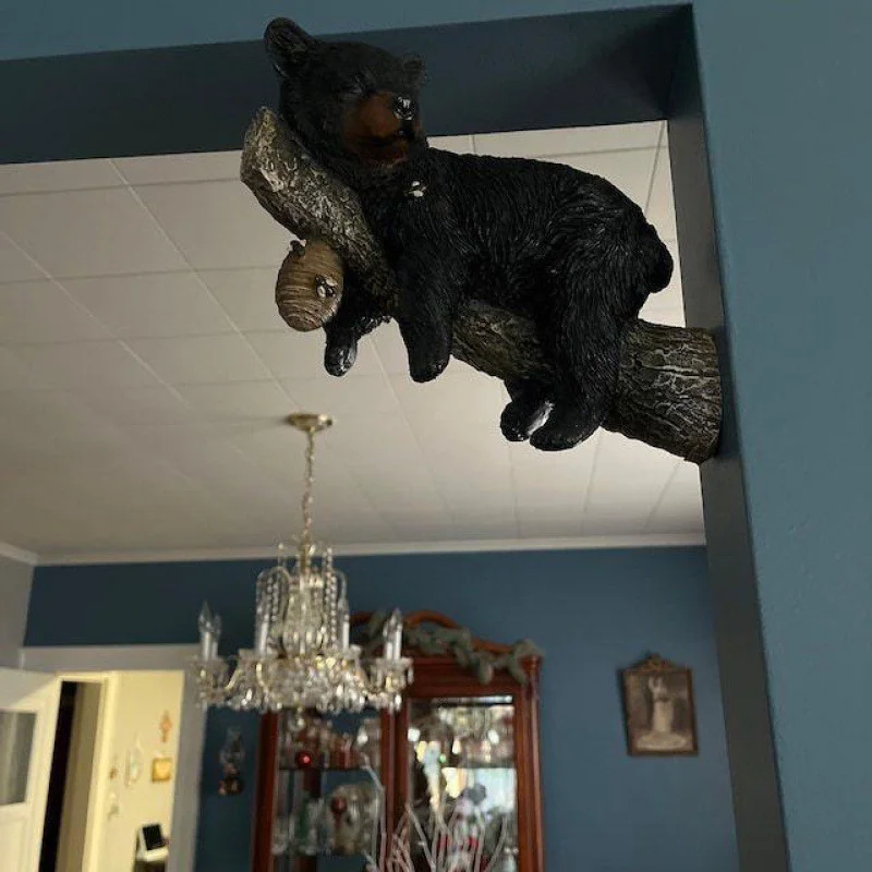 Resin Black Bear Cub Garden Tree Ornament 2 Resin Black Bear Cub Garden Tree Ornament - Image 2