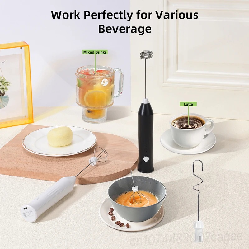 USB Rechargeable Electric Milk Frother for Coffee & Lattes 6 electric milk frother