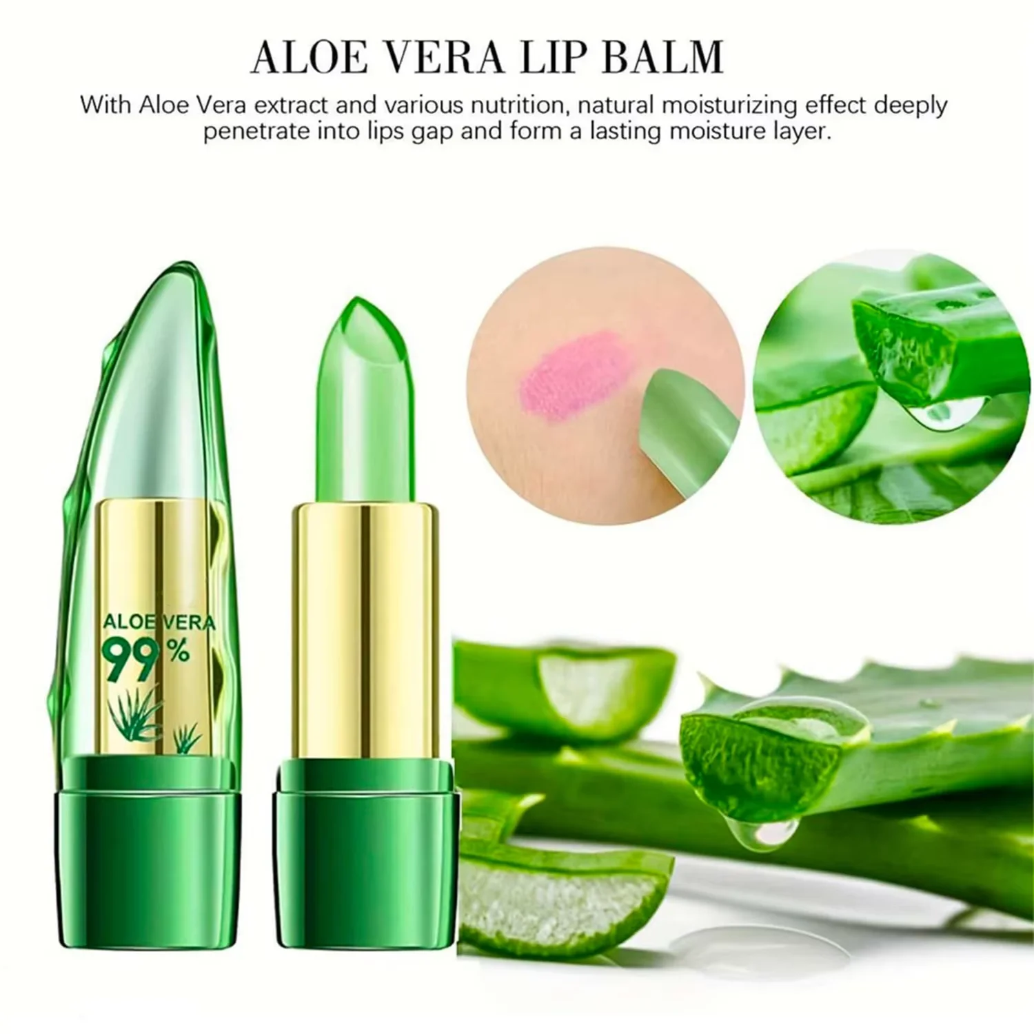 Aloe Vera & Vitamin E Color Changing Lip Balm 6 Aloe Vera & Vitamin E Color Changing Lip Balm - Image 6